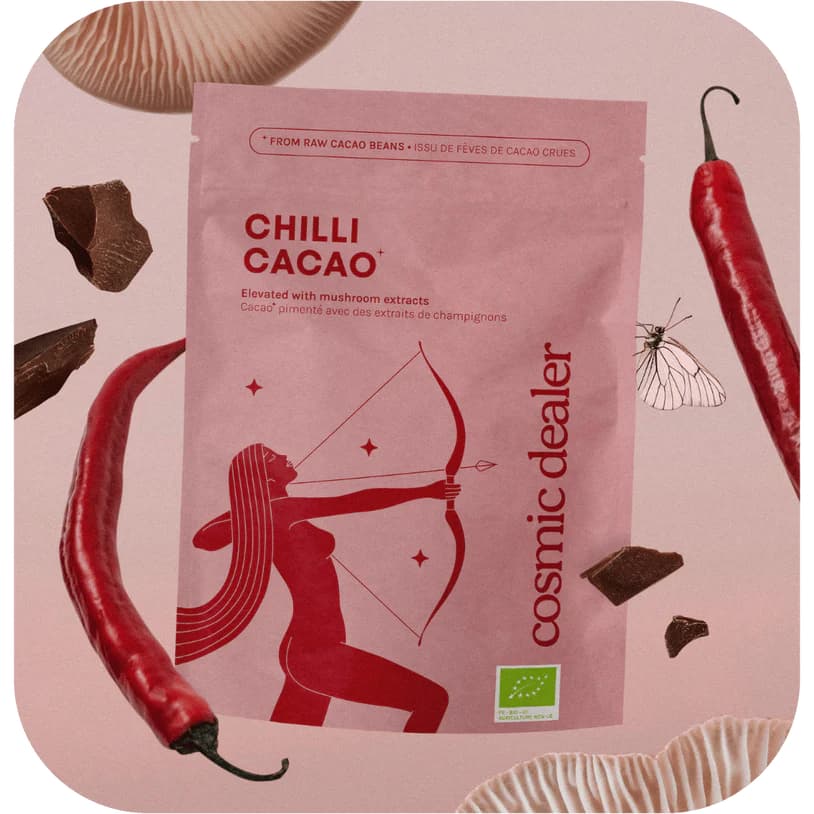 Cosmic Dealer — Kakao s chilli a funkčními houbami